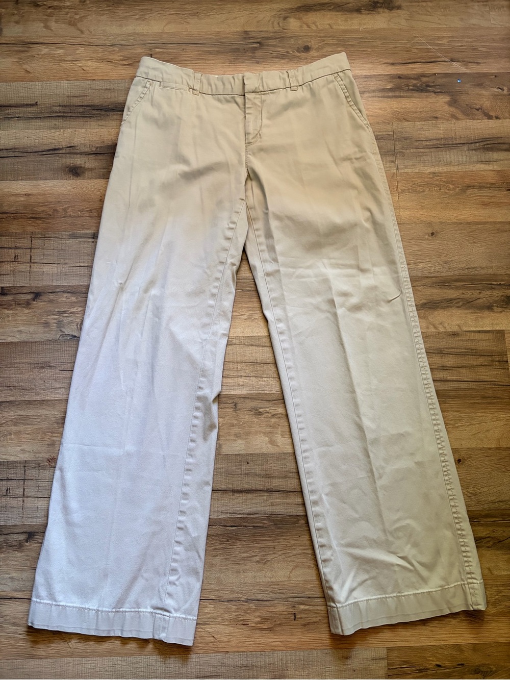 Vintage Esprit Weekend Wide-Leg Pants light kaki Sz 6 preppy classic work retro